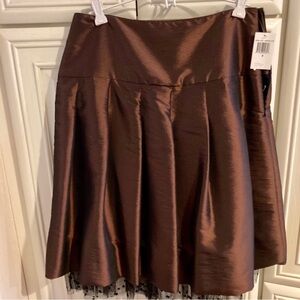 Dressy Brown Skirt with underlay. Size 4